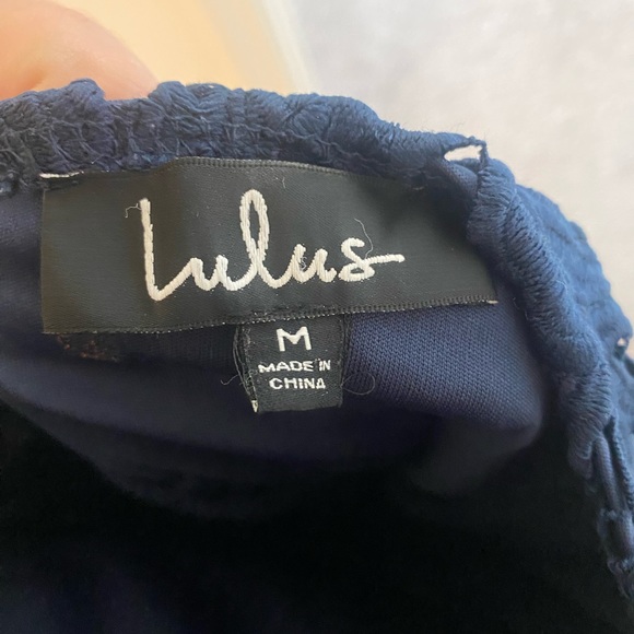 Lulu’s Romance Language Navy Blue Backless Lace Dress - Picture 7 of 8